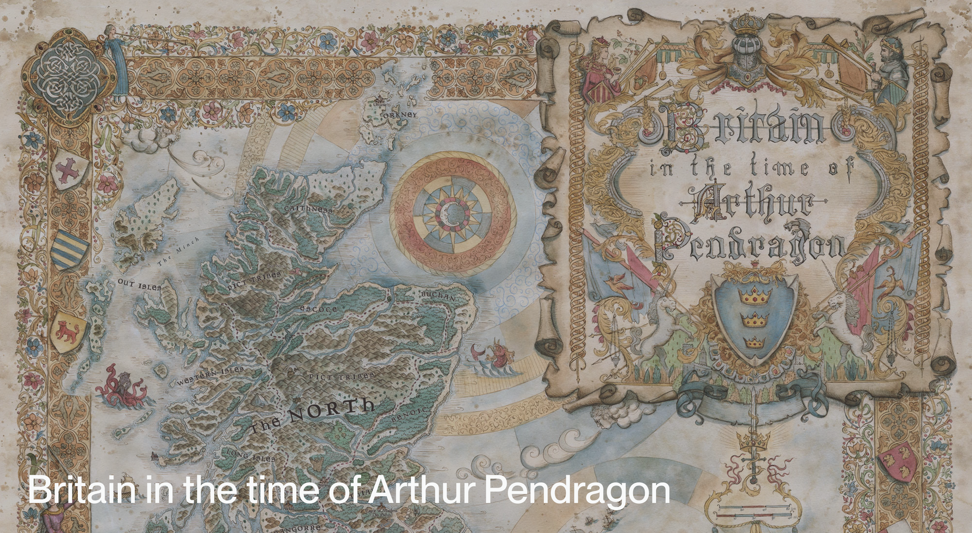 Pendragon: Map of King Arthur's Britain by Francesca Baerald, Chaosium Inc.