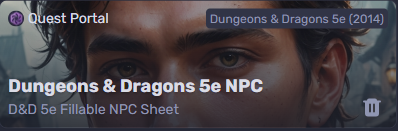Suggested NPC character sheet